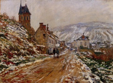 クロード・モネ Painting - 冬のヴェトゥイユの道 クロード・モネ